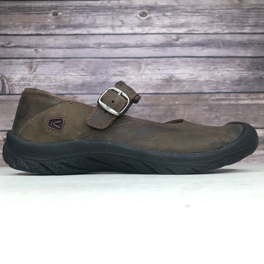 Keen Mary Jane Brown Leather Nubuck Shoes Sandals - Picture 3 of 8